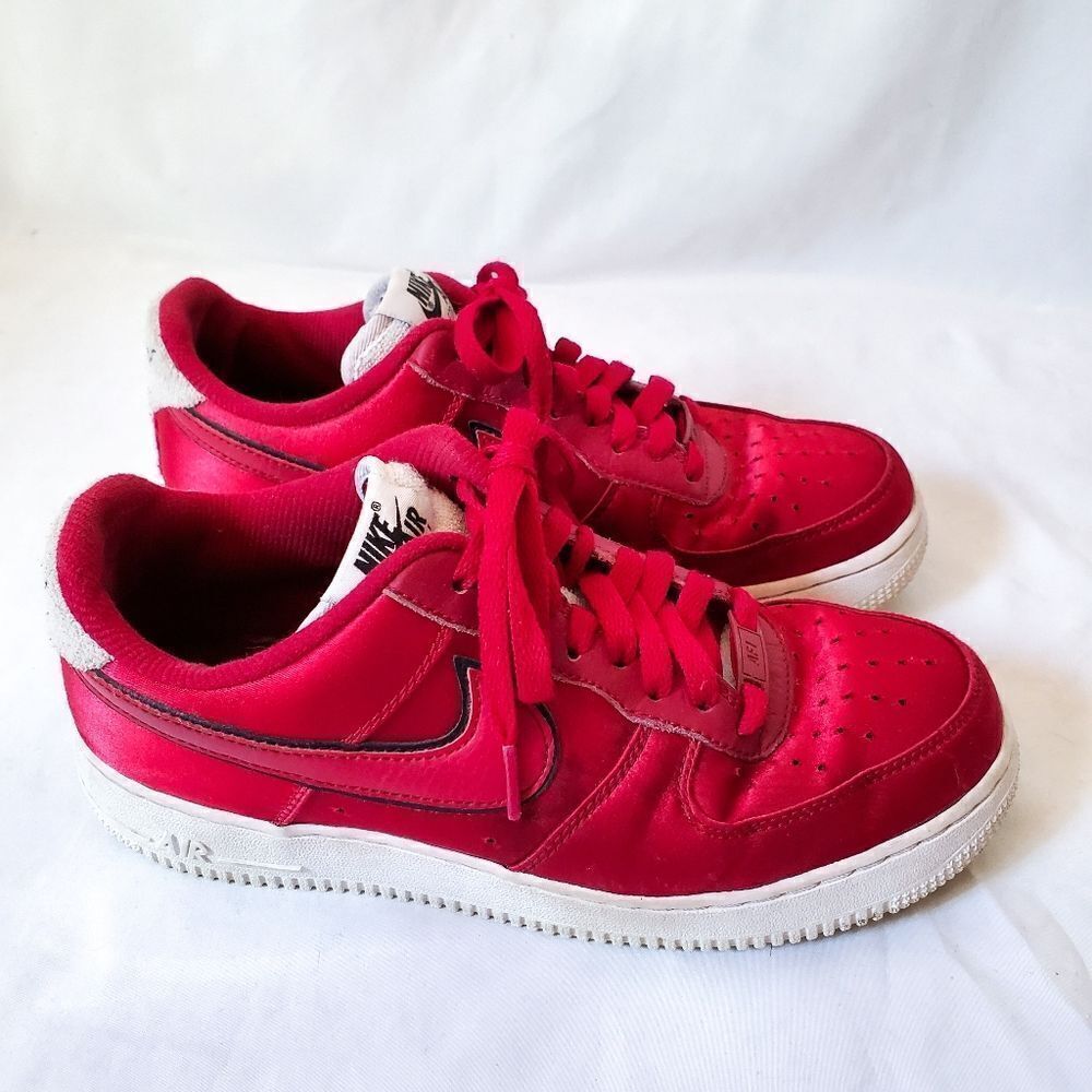 Nike Air Force 1 Red Velvet Satin Sneaker